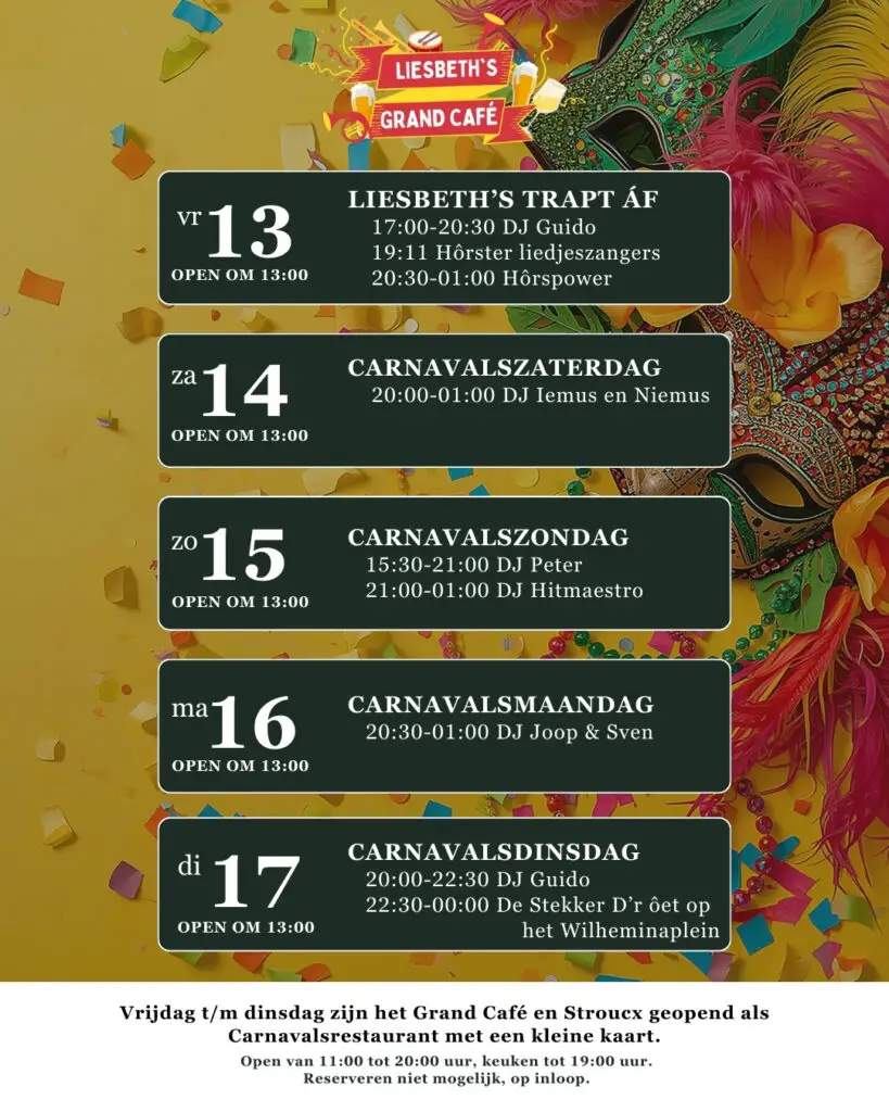 Planning carnaval horstaandemaas 2026